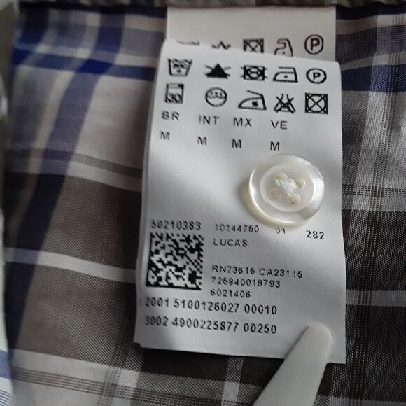 BOSS HUGO BOSS Regular Fit Men's Shirt Size M 100% Cotton Made in Italy - Picture 8 of 8